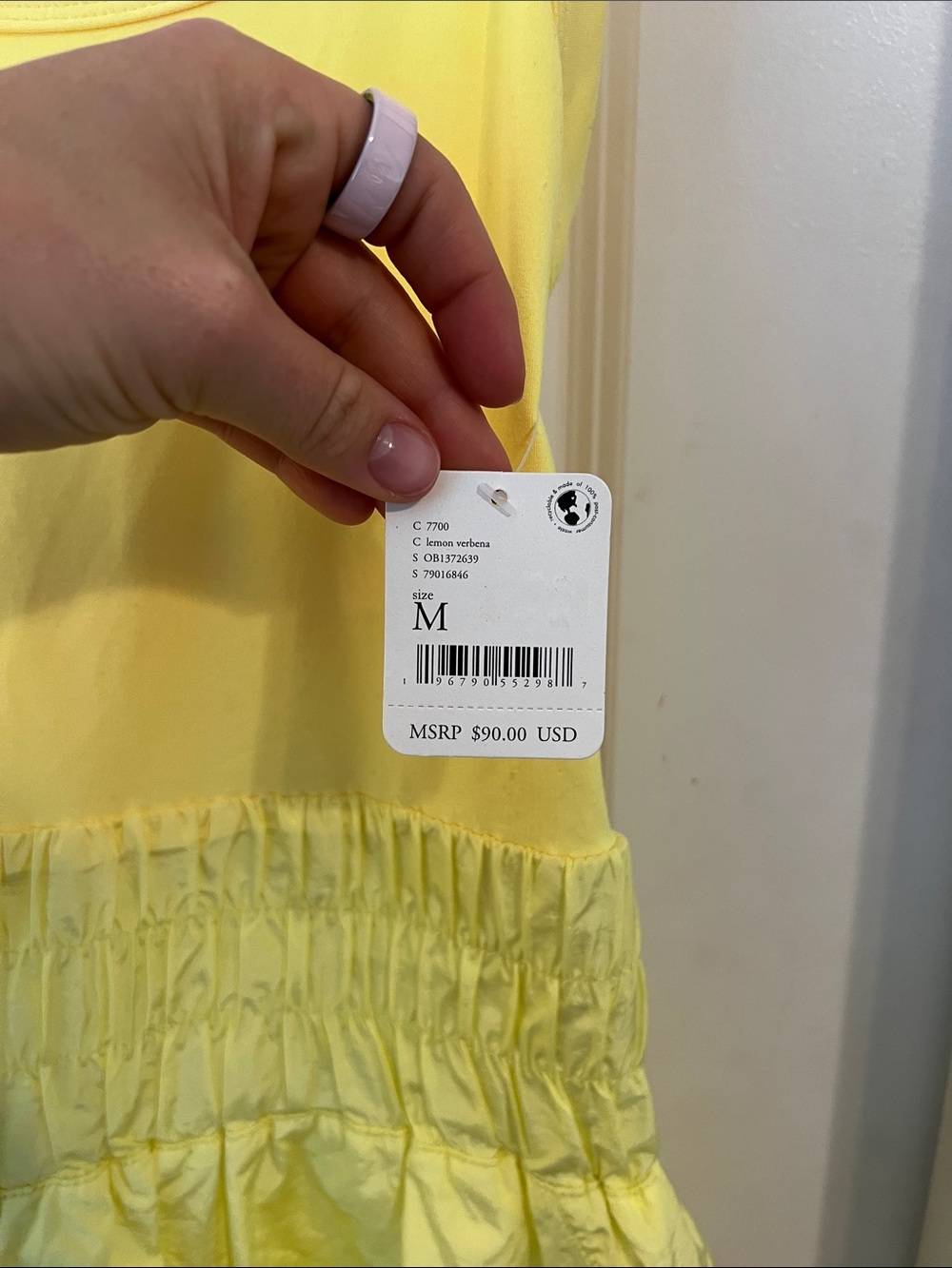 FP Movement by Free People Bright Yellow Smocked Waist One-Piece Romper - Picture 2 of 4